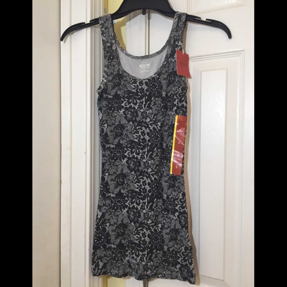 NWT Mossimo Black Floral Lace Tank Top Size Small